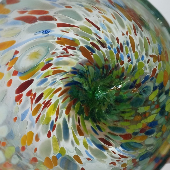 Vintage Set of Six Murano End of Day Pattern Blown Art Glass Wine Glass Goblets - Picture 8 of 11